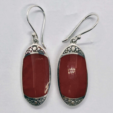 ER 14714 CR-(BALI 925 STERLING SILVER EARRINGS WITH CORAL)